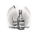 orange juice bottle memorial tattoo design idea