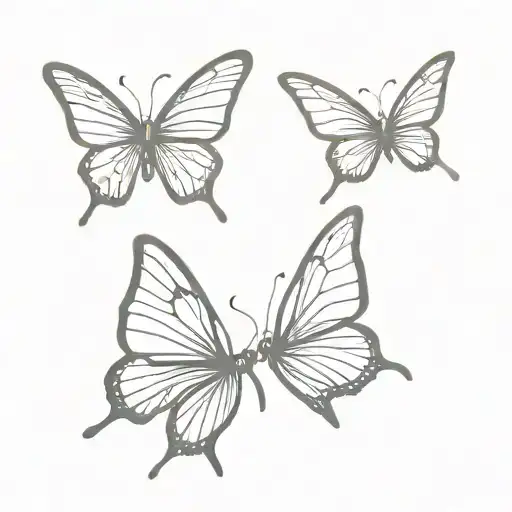 two butterflies flying together tattoo design idea