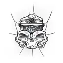 spider and skull tattoo design idea