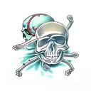 spider and skull tattoo design idea