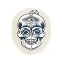 spider and skull tattoo design idea