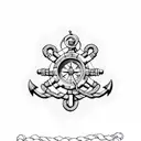 anchor, compass, rope and turtle Navy tattoo tattoo design idea