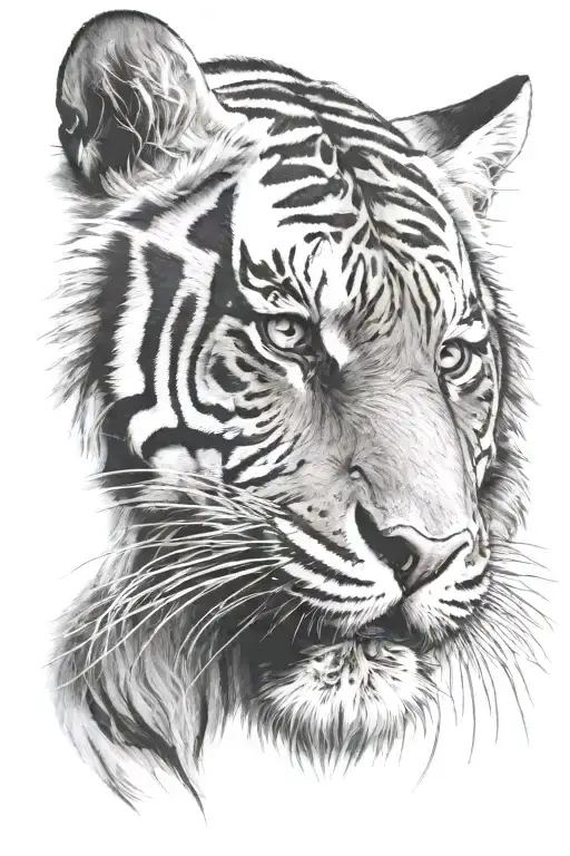 tiger head tattoo design idea