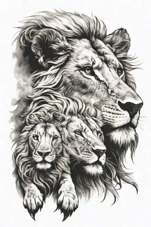 Jesus Christ, Lion and lamb  tattoo design idea
