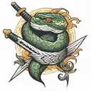 snake wrapped around sword  tattoo design idea