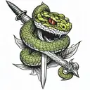 snake wrapped around sword  tattoo design idea