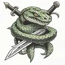 snake wrapped around sword  tattoo design idea