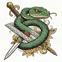 snake wrapped around sword  tattoo design idea
