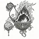 Haul Calcifer falling in love scene tattoo design idea