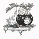 Haul Calcifer falling in love scene tattoo design idea