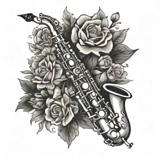 alto saxophone tattoo design idea