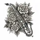 alto saxophone tattoo design idea