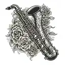 alto saxophone tattoo design idea