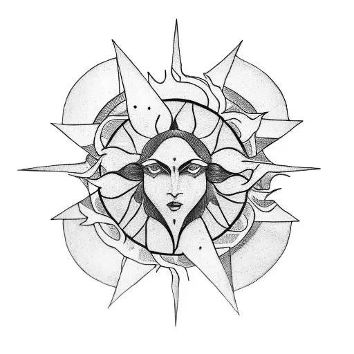 tarot sun tattoo design idea