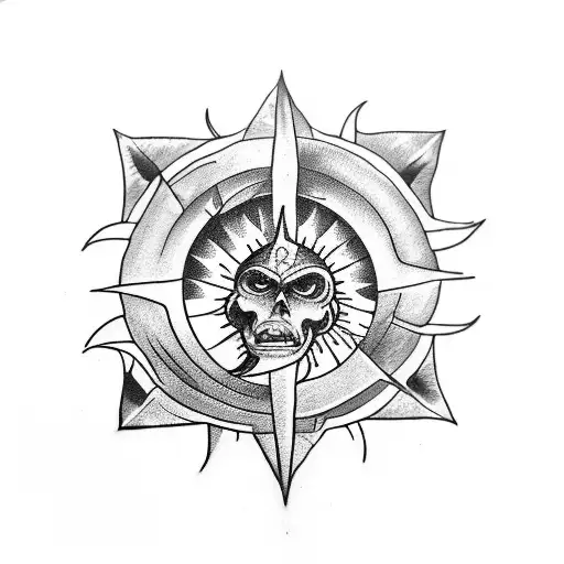 tarot sun tattoo design idea