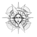 tarot sun tattoo design idea