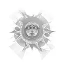 tarot sun tattoo design idea
