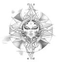 tarot sun tattoo design idea
