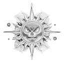 tarot sun tattoo design idea