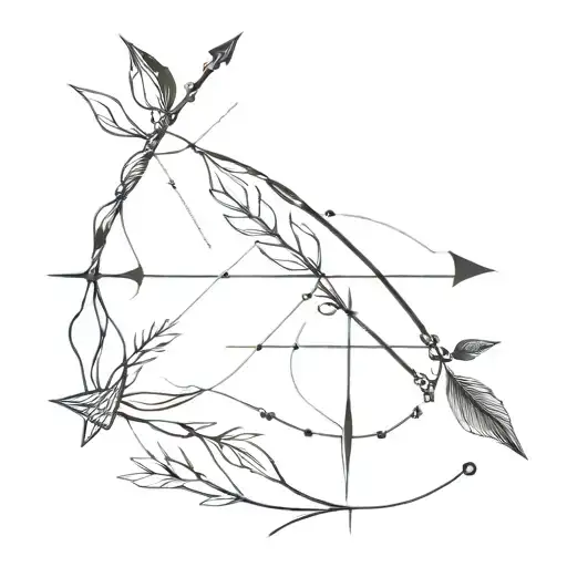 bow and arrows tattoo design idea