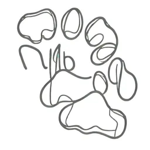 Dog paw print with initials MB tattoo design idea
