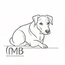 initials MB dog tattoo design idea