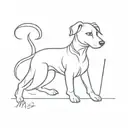 initials MB dog tattoo design idea