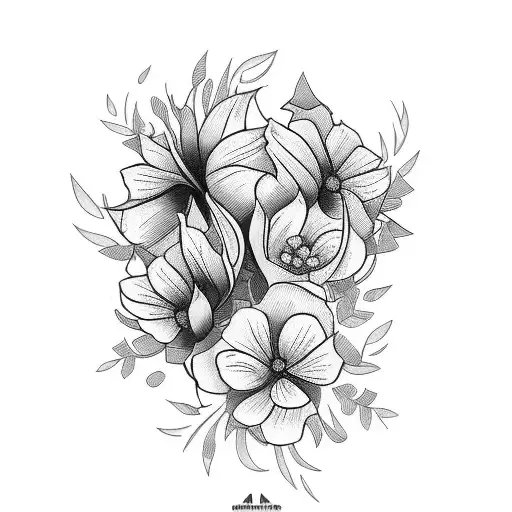 ramos de flores tattoo design idea