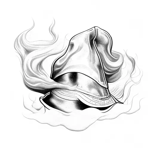 A mysterious girl with a chef's hat surrounded by swirling smoke tattoo design idea