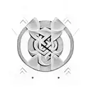hardwork, discipline and rune symbol tattoo design idea