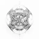 hardwork, discipline and rune symbol tattoo design idea