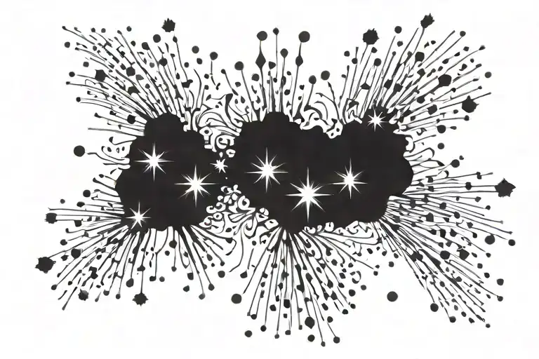 Mascléta firework bursting with flames tattoo design idea