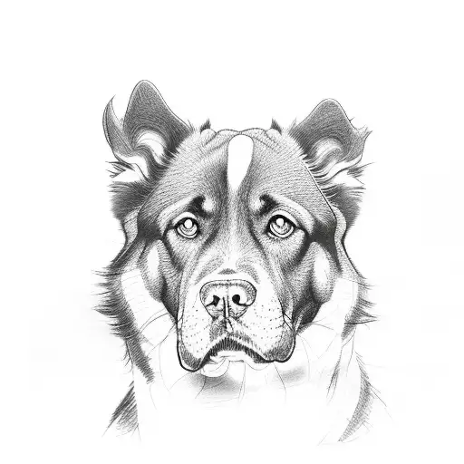 Sketch "Big Dog" Tattoo Idea BlackInk AI