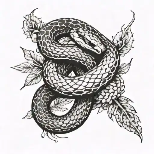 snake wrapped around arm tattoo design idea