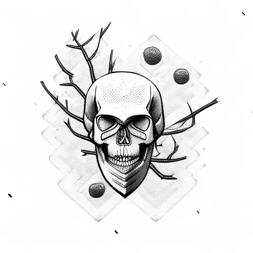 tree spirit skull robot tattoo design idea