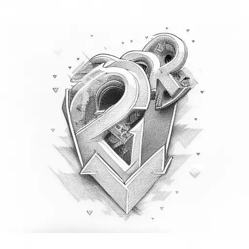 letters V AND K with love and heart tattoo design idea