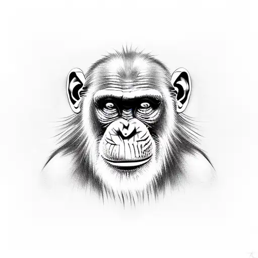 chimpanzee tattoo design idea