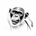 Chimpanzee face tattoo design idea