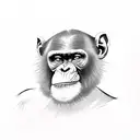 Chimpanzee face tattoo design idea