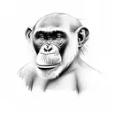 Chimpanzee face tattoo design idea