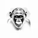 Chimpanzee face tattoo design idea