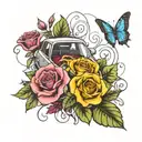 Goodbye & Good Riddance car juice wrld  tattoo design idea