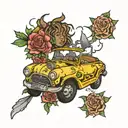 Goodbye & Good Riddance car juice wrld  tattoo design idea