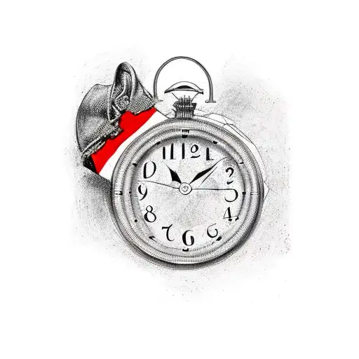 Include a clock the number 6 cinderella and the colours of the portugal flag tattoo design idea