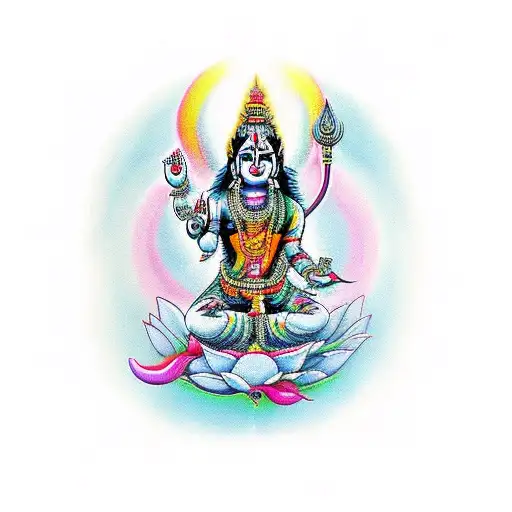 divine sangu,chakra in hand of lord vishnu tattoo design idea