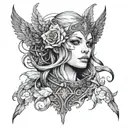 malenia from elden ring tattoo design idea