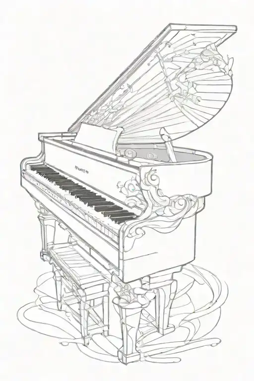 I'll fly away with piano keys  tattoo design idea