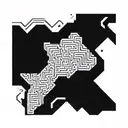 An abstract representation of energy flowing through a maze, symbolizing emotional intelligence tattoo design idea