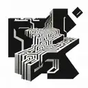 An abstract representation of energy flowing through a maze, symbolizing emotional intelligence tattoo design idea