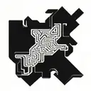 An abstract representation of energy flowing through a maze, symbolizing emotional intelligence tattoo design idea